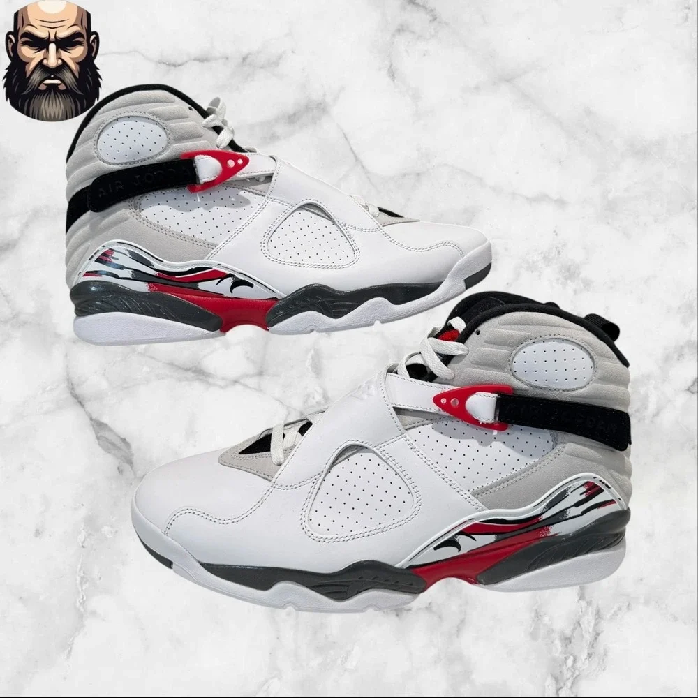 Jordan 8 Retro‎ White True Red (2025) B-Grade Sneakers 305381-100 Men's Size 13